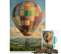 Puzzle a 1000 pezzi con mongolfiera patchwork per ragazzi, gioco intelligente, immagine da assemblare per un momento di relax, regalo adorabile (38x26cm)