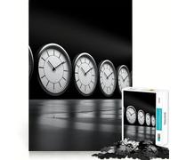 Puzzle a 1000 pezzi con tema "Tempo e Uomo" per adolescenti, gioco di pensiero e divertimento condiviso, bordi precisi, articolo con desiderio di Babbo Natale 38x52cm