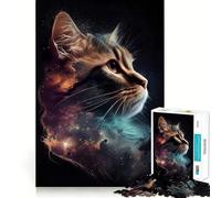 Puzzle a 1000 pezzi "Gatto spaziale - Stella celeste" per ragazzi, gioco di logica, ideale per momenti di relax, con taglio preciso e pezzo da collezione (38x52cm)