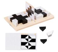 Puzzle A Blocchi Nascosti In Legno, Gioco Di Abbinamento Di Forme Geometriche, Gioco Di Puzzle Ggames Hiding Blocks, 40 Schede Di Design A Doppia Faccia, Cubi Per Giochi Di Puzzle (Double)