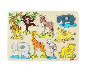 Puzzle a bolle di legno Goki animali selvatici, 9dlg. 1 St
