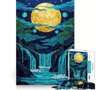 Puzzle a cascata in vetro colorato da 1000 pezzi per adolescenti, gioco per sviluppare le capacità cognitive, design accogliente e rilassante, assemblaggio, regalo premuroso 50x75cm