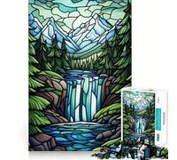 Puzzle a cascata in vetro colorato per ragazzi, 1000 pezzi, gioco di abilità mentale, design semplice e divertente, assemblaggio, regalo memorabile 50x75cm