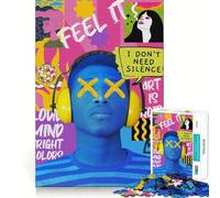 Puzzle a collage Pop Art dai colori vivaci per ragazzi,1000 pezzi,divertente gioco di memoria,superficie liscia e senza sbavature,regalo di compleanno,rompicapo (38x52cm)