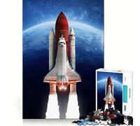 Puzzle a collage spaziale con razzo per ragazzi, 1000 pezzi, gioco stimolante per la mente, rilassante e divertente, taglio preciso, regalo festivo (38x52cm)