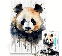 Puzzle a colori con panda ad acquerello per ragazzi, 1000 pezzi, gioco di logica fine, morbido, rilassante, bordi puliti, regalo di alta qualità (50x75cm)