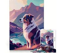 Puzzle a colori con pastore australiano, 1000 pezzi, ideale per adolescenti, stimola le capacità mentali, favorisce la calma e il relax, perfetto come regalo (50x75cm)