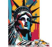 Puzzle a colori della Statua della Libertà, sfida difficile, puzzle in cartone riciclato al 100% per bambini e adulti, regali di Halloween, 1000 pezzi (75x50 cm)
