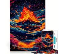 Puzzle a colori Vulcano da 1000 pezzi,gioco per lo sviluppo delle capacità cognitive,superficie liscia e priva di sbavature,attività rilassante di gruppo al chiuso (38x26cm)