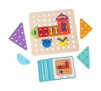Puzzle a corda per adulti, blocchi di legno | Gioco di puzzle con forme di tangram di corda,Gioco di classificazione di forme divertenti con 20 carte per bambini, educazione classica