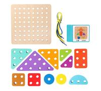 Puzzle a corda per adulti, di legno - Set di con forme a di forme geometriche, set di classificazione di forme divertenti con 20 carte per bambini, educazione