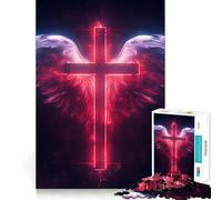 Puzzle a croce con tema spirituale e religioso, 1000 pezzi, per adolescenti, gioco di abilità mentale, divertimento casual, design elegante da assemblare, regalo 38x52cm