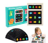 Puzzle a direzionali - Puzzle colorato direzionale in legno per bambini | Gioco da tavolo cognitivo per imparare e abbinare forme per bambini in età prescolare