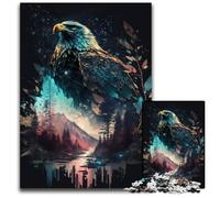 Puzzle a doppia esposizione "Aquila" da 1000 pezzi in cartone per adolescenti, serata di giochi in famiglia, idea regalo stimolante per la mente 26X38CM/10,23x14,96 pollici