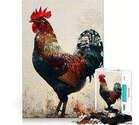 Puzzle a doppia esposizione con gallo, 1000 pezzi, per ragazzi, gioco di logica, divertimento e svago, taglio liscio, regalo speciale (50x75cm)