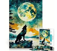 Puzzle a doppia esposizione con lupo per ragazzi,1000 pezzi,gioco divertente per la mente,connessione pulita e senza interruzioni,un modo coinvolgente per passare il tempo libero (38x26cm)