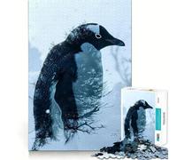 Puzzle a doppia esposizione con pinguino per ragazzi, 1000 pezzi, stimola la memoria, rilassante, divertente, da assemblare, (38x52cm)