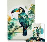 Puzzle a doppia esposizione con tucano, 1000 pezzi, per ragazzi, gioco di abilità mentale, divertimento casual, design da assemblare, regalo elegante 50x75cm
