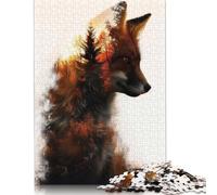 Puzzle a doppia esposizione Red Fox, 100% carta riciclata, puzzle rettangolare per adulti e bambini, regalo di Natale, 1000 pezzi (75x50 cm)