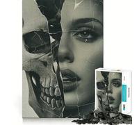 Puzzle a doppia faccia con teschio per adulti, 1000 pezzi, per rafforzare la memoria, rilassante e divertente, con bordi di qualità, un regalo perfetto 50x75cm