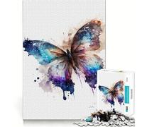 Puzzle a farfalla ad acquerello da 1000 pezzi,gioco di abilità mentale,incastro stabile,parti che non si spostano,passatempo divertente per i lunghi weekend (38x26cm)