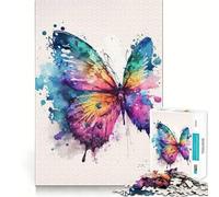 Puzzle a farfalla ad acquerello da 1000 pezzi per adolescenti,gioco stimolante per la mente,montaggio sicuro e stabile,divertimento assicurato per tutta la famiglia (38x26cm)