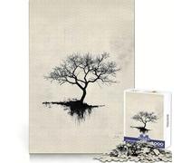 Puzzle a forma di albero con silhouette, 1000 pezzi, ideale per adolescenti, per migliorare la memoria e il tempo libero Oggetto con Babbo Natale intagliato 38x52cm