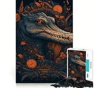 Puzzle a forma di alligatore da 1000 pezzi per adulti,gioco di problem solving di livello professionale,rilassante attività di gruppo al chiuso (38x26cm)