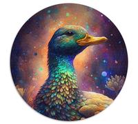 Puzzle a forma di anatra, 1000 pezzi, rotondo, per adulti, design intricato per adolescenti, decorazione fai da te e divertimento che stimola la mente (67,5x67,5cm)