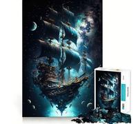 Puzzle a forma di astronave pirata spaziale per ragazzi, 1000 pezzi, gioco di logica, rilassante, taglio preciso, (38x52cm)