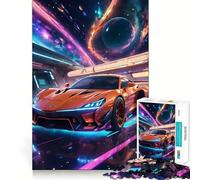 Puzzle a forma di auto spaziale per adulti, 1000 pezzi, stimola la memoria, gioco di gruppo, assemblaggio, sorpresa di Natale (38x26cm)