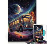 Puzzle a forma di autobus spaziale psichedelico da 1000 pezzi per adulti, gioco cognitivo per momenti di condivisione, assemblaggio di modelli, oggetto ideale per i desideri di Babbo Natale (50x75cm)