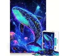 Puzzle a forma di balena al neon per adulti, 1000 pezzi, gioco intellettuale antistress, taglio preciso, regalo perfetto (38x52cm)