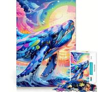 Puzzle a forma di balena da 1000 pezzi,divertente da giocare,senza sbavature,pezzi ben tagliati,portatile,ideale per i viaggi (50x75cm)