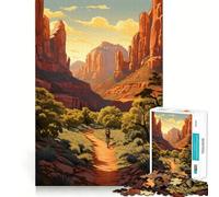 Puzzle a forma di bicicletta del Parco Nazionale di Zion,1000 pezzi,gioco di logica,pezzi a incastro precisi,divertimento assicurato per tutta la famiglia,attività serale (38x52cm)