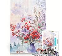 Puzzle a forma di bouquet floreale ad acquerello per adulti,1000 pezzi,gioco di memoria,montaggio sicuro e stabile,gioco significativo per costruire connessioni (38x52cm)