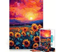 Puzzle a forma di campo di girasoli per ragazzi, 1000 pezzi, gioco intelligente per il tempo libero, taglio preciso, regalo stagionale 38x52cm