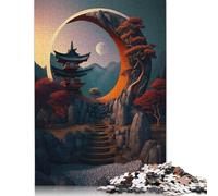 Puzzle a forma di cancello lunare da 520 pezzi per adulti, cartone rettangolare, puzzle difficili per donne e uomini, 520 pezzi (52x38 cm)