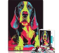 Puzzle a forma di cane al neon per adulti e adolescenti, aiuta il cervello a esercitare i giocattoli avvincenti per coltivare la pazienza e l'interazione genitore-figlio (38x26cm)