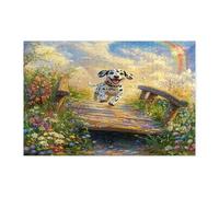 Puzzle a forma di cane dalmata primaverile, per adulti, 10000 pezzi, puzzle in legno con cucciolo di giardino di campagna, divertente decorazione con motivo floreale per animali domestici per