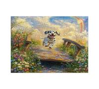 Puzzle a forma di cane dalmata primaverile, per adulti, 500 pezzi, puzzle in legno con cuccioli da giardino di campagna, divertente decorazione per animali domestici per l'intrattenimento domestico