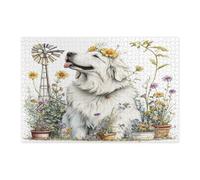 Puzzle a forma di cane dei Grandi Pirenei, per adulti, 10000 pezzi, puzzle in legno stampato con cuccioli di fattoria, decorazioni per la casa e l'intrattenimento