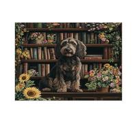 Puzzle a forma di cane puntatore tedesco a pelo metallico primaverile, per adulti, 500 pezzi, puzzle stampati in legno con fiori, libreria, cuccioli, divertenti decorazioni per animali domestici per