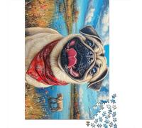 Puzzle a forma di carlino, rompicapo in cartone riciclato al 100%, per bambini e adulti dai 12 anni in su, regali di Natale, 1000 pezzi (75x50 cm)