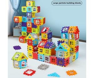 Puzzle a forma di casa in blocchi di costruzioni da 5,5 cm/2,2 pollici, giocattolo per l'educazione intellettuale con grandi particelle, puzzle 3D a cubetti, adatto per bambini e bambine dai 3 agli 8 