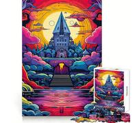 Puzzle a forma di castello fantasy per adulti, 1000 pezzi, per migliorare la memoria, per un momento di relax e tranquillità, con bordi netti, (38x52cm)