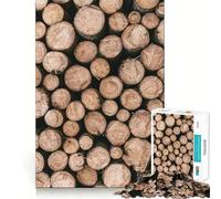 Puzzle a forma di catasta di tronchi di legno per ragazzi,1000 pezzi,gioco divertente per la mente,connessione pulita e senza interruzioni,un modo coinvolgente per passare il tempo libero (50x75cm)
