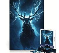 Puzzle a forma di cervo fulmineo per adulti, 1000 pezzi, gioco stimolante per la mente, calma e creatività, pezzo da collezione 50x75cm