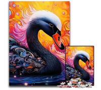 Puzzle a forma di cigno nero per adulti, 1000 pezzi, puzzle in legno, rompicapo impegnativo per adolescenti, divertente serata di giochi in famiglia, 50x75CM/19,68x29,52 pollici