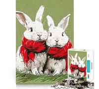 Puzzle a forma di coniglietto dolce per adulti, 1000 pezzi Pensa in modo intelligente, giocattolo per la casa, divertimento assicurato, taglio preciso, decorazione da parete 50x75cm